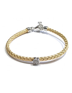 Bracelet Enfant Argent Jaune VALENZI Réglable Fleur Oxydes