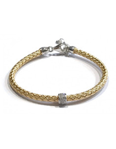 Bracelet Enfant Argent Jaune VALENZI Réglable Cercle Oxydes