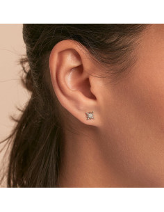 Puces Ourse De AGATHA Argent Et Zirconium 2