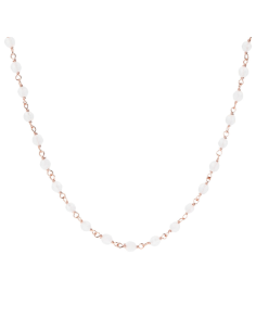 Collier Ras De Cou Plaqué Or Rose et Quartztite Blanche BRONZALLURE