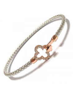 Bracelet Argent VALENZI Crochet Rose Trèfle TR39105WP 2