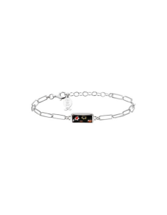 Bracelet En Argent Avec du Verre De Murano Noir Clio Blue
