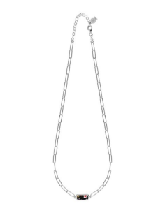 Collier En Argent Et Verre De Murano Noir Clio Blue co3684