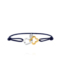 Bracelet Cordon Trèfle&Cœur CHARLES GARNIER En Argent Doré Et Argent Collection PASSION AGF170163B