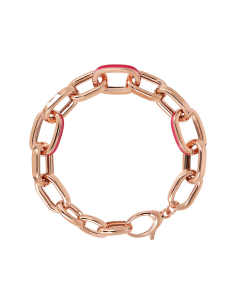 Bracelet Femme  BRONZALLURE Finition Or Rose Avec Email Fuchsia WSBZ02126