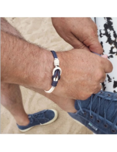 Bracelet Noeud Marin De ELDEN Marine Et Beige, Acier BA30/19-BM/BG-20 2