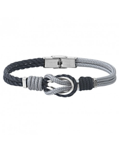 Bracelet Noeud Marin De ELDEN Gris Et Noir, Acier BA30/19-GS/N-20