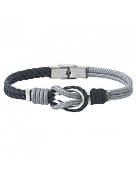 Bracelet Noeud Marin De ELDEN Gris Et Noir, Acier BA30/19-GS/N-20