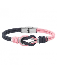 Bracelet Noeud Marin De ELDEN Marine Et Rose, Acier