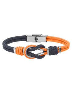 Bracelet Noeud Marin De ELDEN Marine Et Orange, Acier