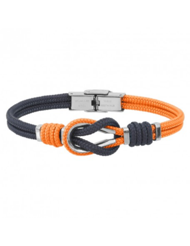 Bracelet Noeud Marin De ELDEN Marine Et Orange, Acier