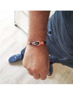Bracelet Noeud Marin De ELDEN Marine Et Orange, Acier 2