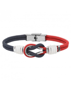 Bracelet Noeud Marin De ELDEN Bleu, Blanc, Rouge, Acier BA04/20-BBR-20