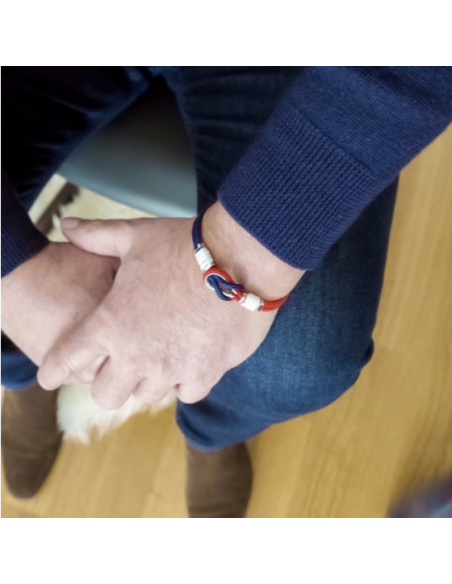 Bracelet Noeud Marin De ELDEN Bleu, Blanc, Rouge, Acier BA04/20-BBR-20