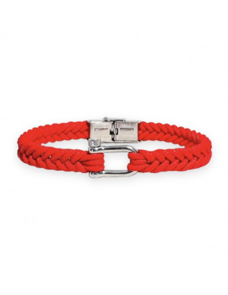 Bracelet Mini Manille De ELDEN Rouge, Acier BA40/22-RG-18