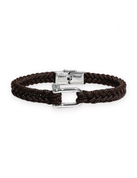 Bracelet Mini Manille De ELDEN Marron, Acier BA40/22-MS-22