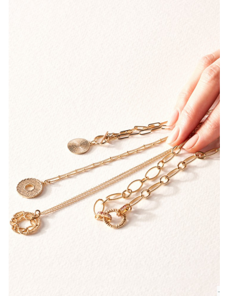 Collier Ruban De Saunier En Plaqué Or