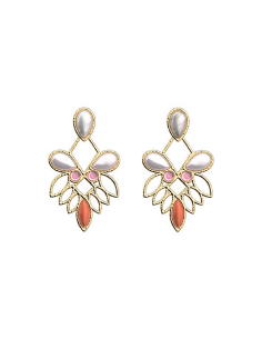 Boucles d'Oreilles Les Georgettes Rosace Finition Doré 25mm