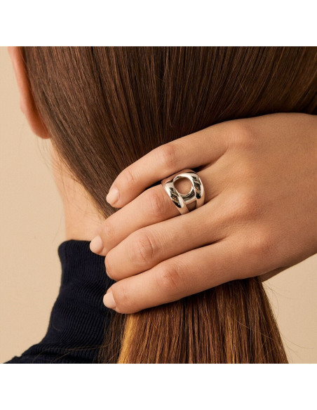 Bague AGATHA Argent Large CURVE