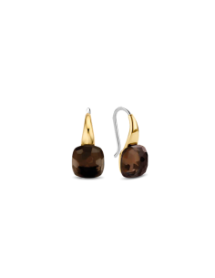 Boucles d'Oreilles Argent et Pierres Brunes Ti Sento