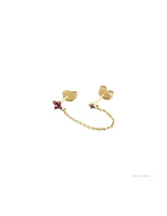Boucles D'oreilles Piercing Puces Chaine Mix & Match AGATHA Doré 02390463-315