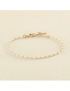 Bracelet Souple Smarty De AGATHA En Perles D'émail Et Doré 02480230-094