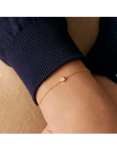 Bracelet Souple Brillant De AGATHA En Argent Doré Et Oxydes De Zirconium 2