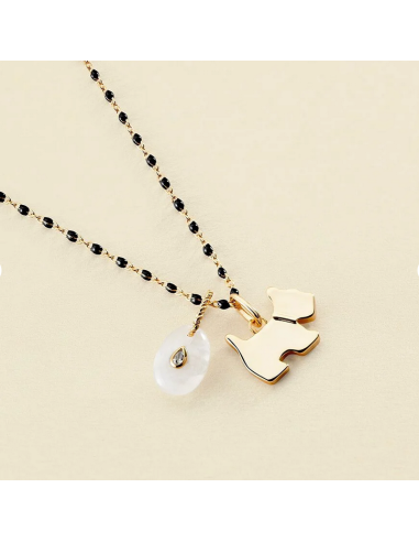 Collier Ras Du Cou Smarty De AGATHA En Perle D'émail Noire