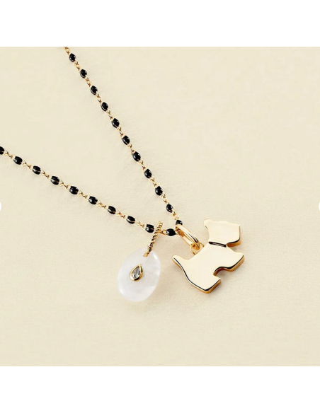 Collier Ras Du Cou Smarty De AGATHA En Perle D'émail Noire