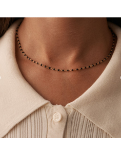 Collier Ras Du Cou Smarty De AGATHA En Perle D'émail Noire 2