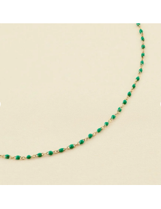 Collier Ras Du Cou Smarty De AGATHA En Perle D'émail Verte 2