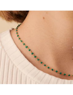 Collier Ras Du Cou Smarty De AGATHA En Perle D'émail Verte 2