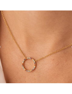 Collier Ras Du Cou Rainbow De AGATHA En Argent Doré 02490021-256 2
