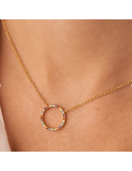 Collier Ras Du Cou Rainbow De AGATHA En Argent Doré
