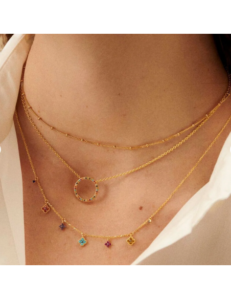 Collier Ras Du Cou Rainbow De AGATHA En Argent Doré