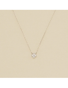 Collier AGATHA argent ras de cou trèfle avec oxydes 2