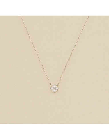 Collier AGATHA argent ras de cou trèfle avec oxydes