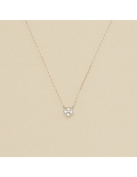 Collier AGATHA argent ras de cou trèfle avec oxydes