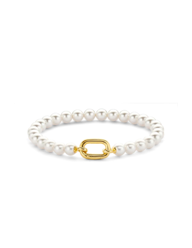 Bracelet Perles Blanches Et Plaqué Or Ti Sento 23037YP