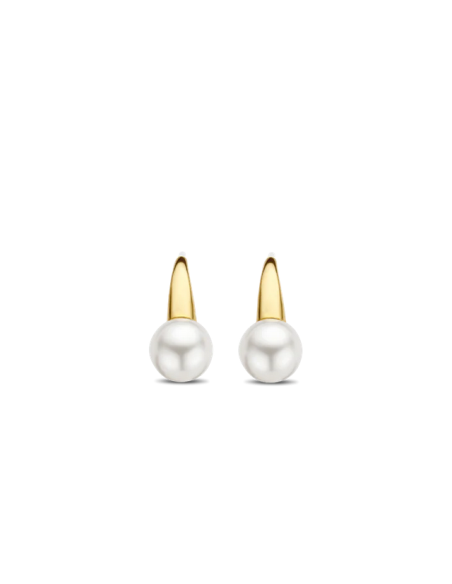 Boucles d'Oreilles Argent Plaqué Or Avec Perles Blanches Ti Sento