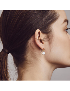 Boucles d'Oreilles Argent Plaqué Or Avec Perles Blanches Ti Sento 7849pw 2