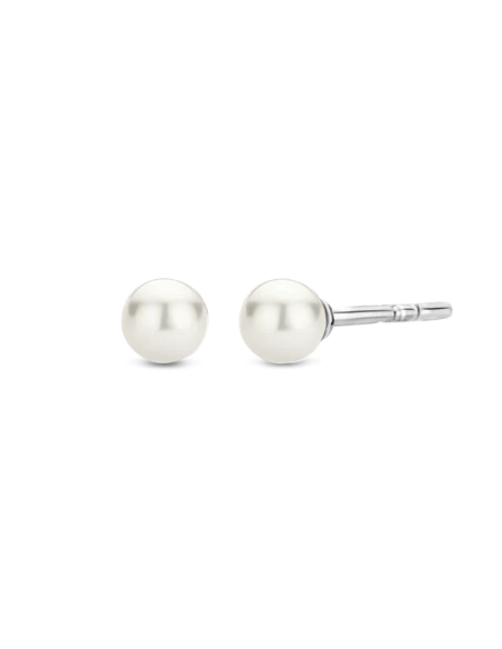 Boucles D'oreilles Argent Et Perle Ti Sento