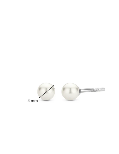 Boucles D'oreilles Argent Et Perle Ti Sento