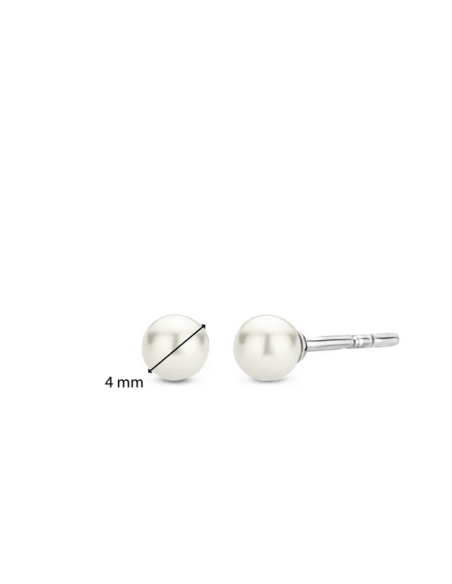 Boucles D'oreilles Argent Et Perle Ti Sento