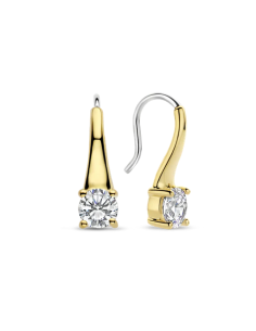 Boucles D'Oreilles Plaqué Or Et Zirconium Ti Sento
