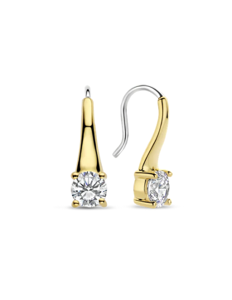 Boucles D'Oreilles Plaqué Or Et Zirconium Ti Sento