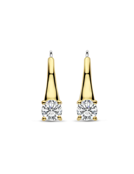 Boucles D'Oreilles Plaqué Or Et Zirconium Ti Sento