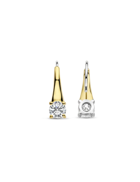Boucles D'Oreilles Plaqué Or Et Zirconium Ti Sento