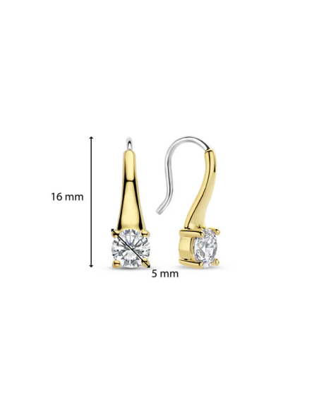 Boucles D'Oreilles Plaqué Or Et Zirconium Ti Sento