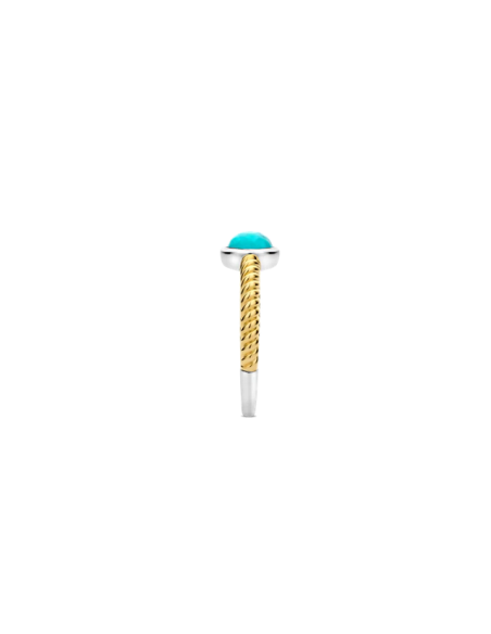 Bague Solitaire En Plaqué Or Et Turquoise Ti Sento